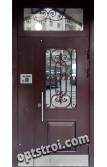 Нестандартная  металлическая дверь в  подъезд на заказ. Модель Простор